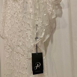 Adrianna Papell White Sequin Dress